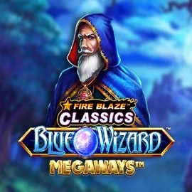 Fire Blaze Blue Wizard Megaways by Rarestone Gaming, showcased at spinkoo.de – game logo